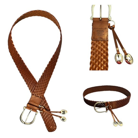 NWOT Michael Kors leather beaded belt - Picture 1 of 6